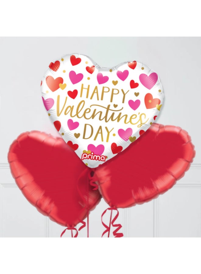 Party Camel 18" Heart Happy Valentine's Day Red, Pink, & Gold Hearts Foil Balloon - Image 3